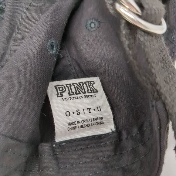 PINK Victoria's Secret Slideback Hat Black One Size Adjustable 6 Panel - Picture 8 of 9